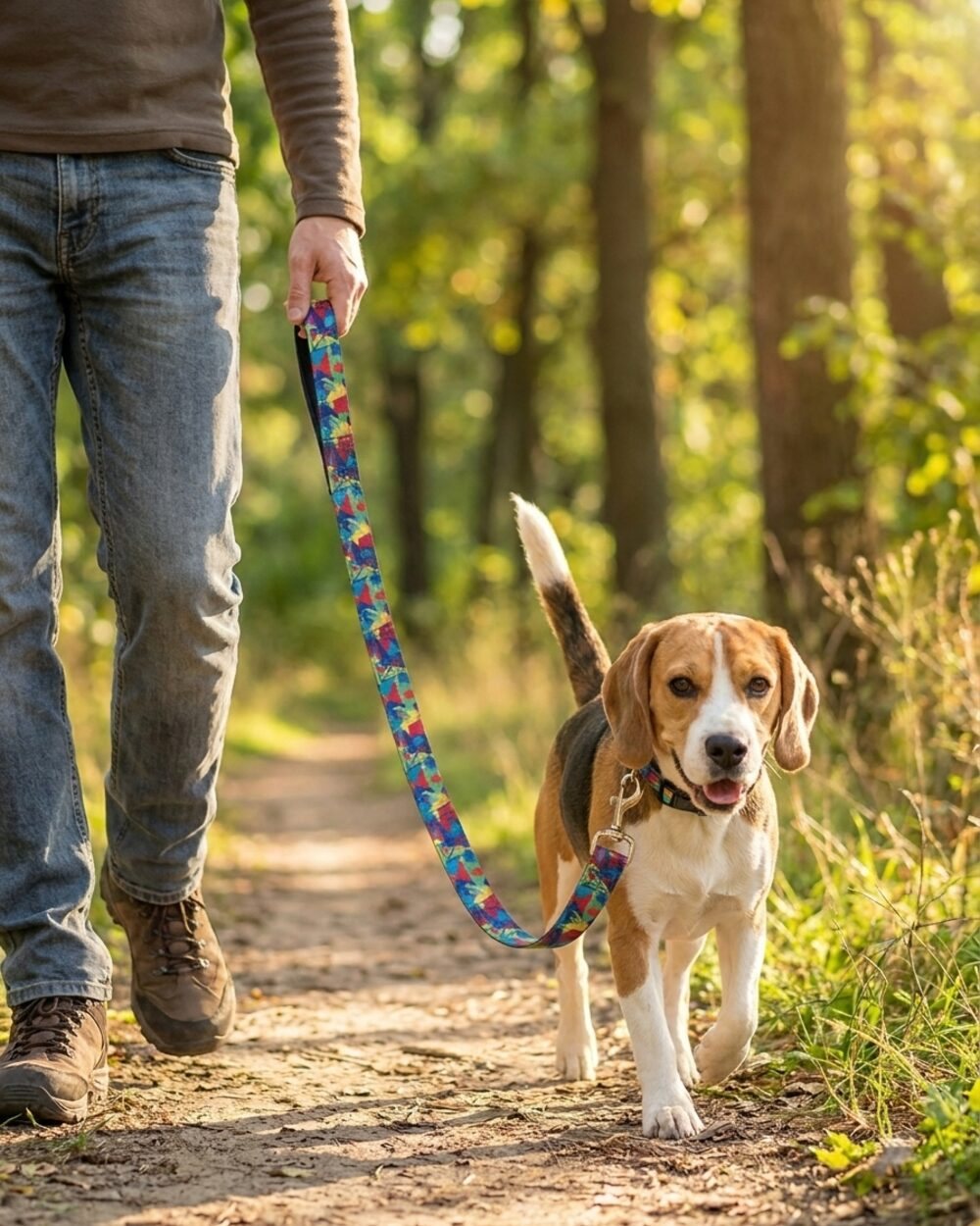 Printed webbing leash